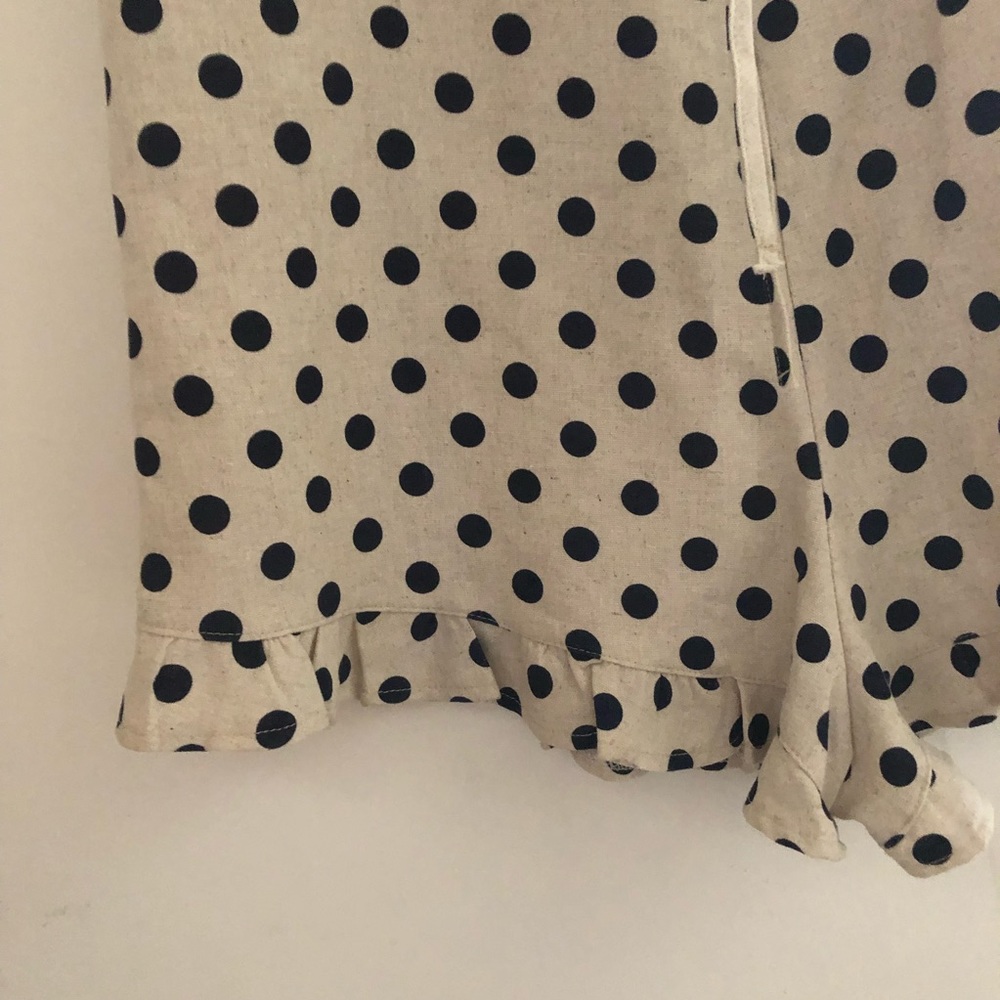 [into] Black polka dot oatmeal Cute ruffles Cotton Romper - Picture 7 of 10